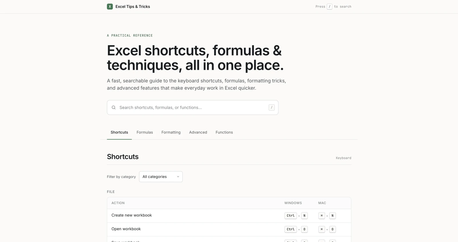 Excel tips — 1
