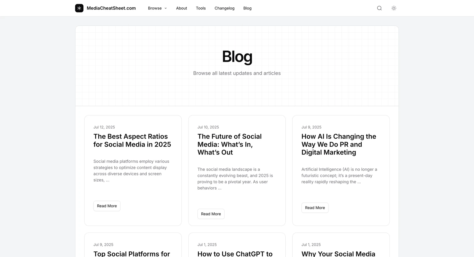 Media Cheat Sheet — 5