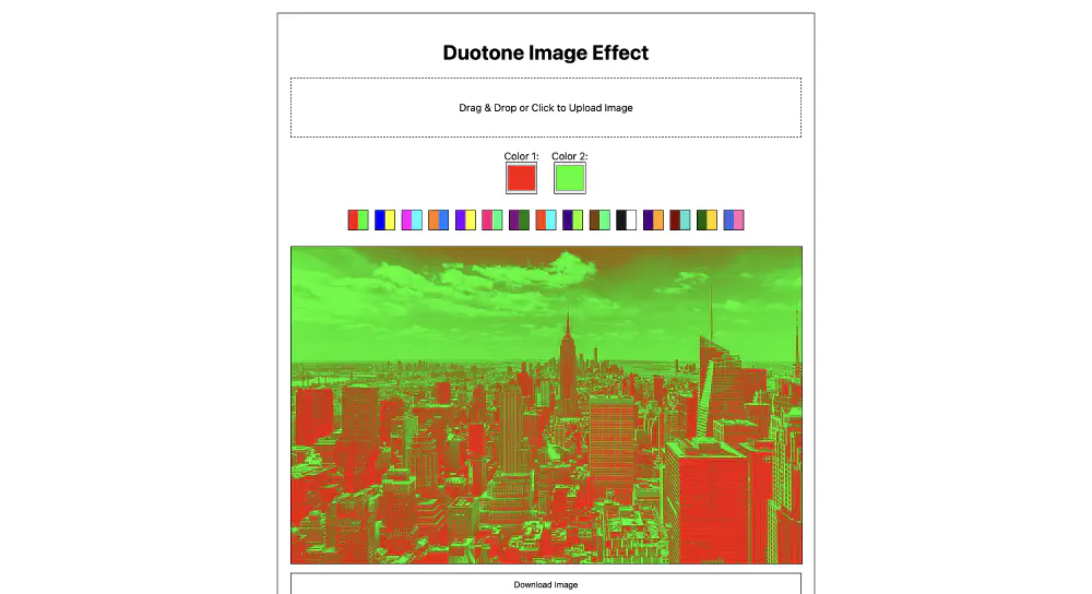 Duotone attēla efekts