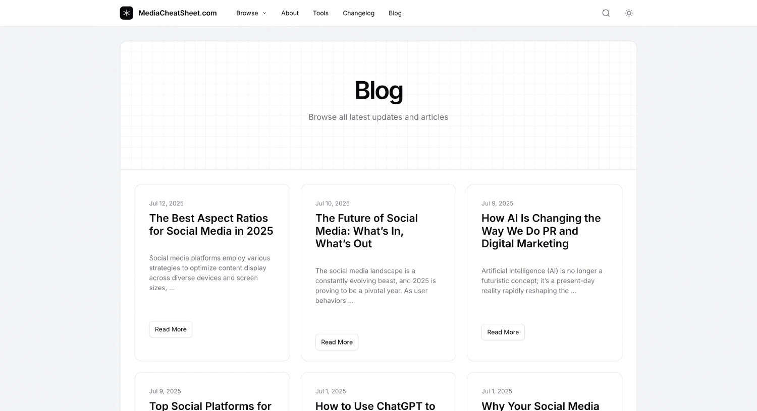 Media Cheat Sheet 5