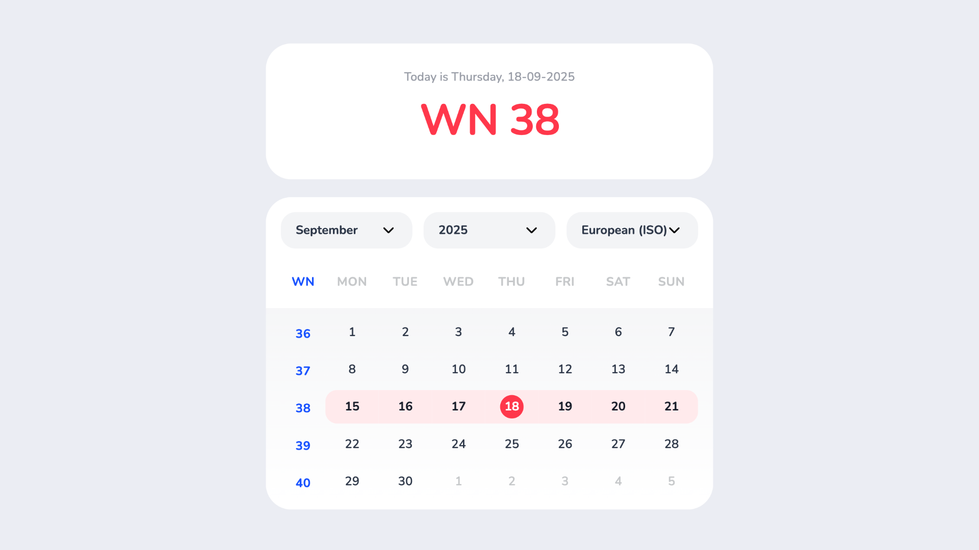 Nedēļas numuru kalendārs