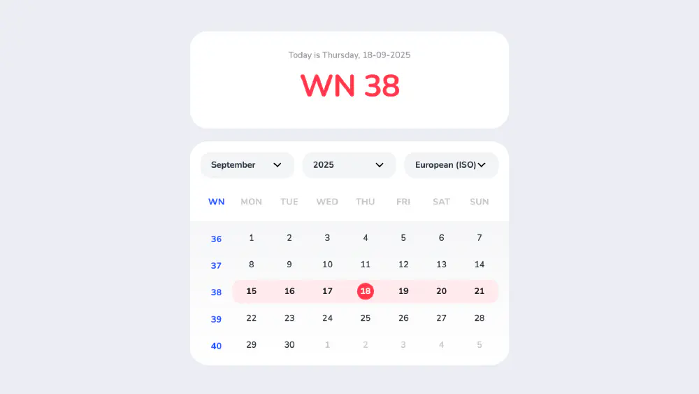 Nedēļas numuru kalendārs